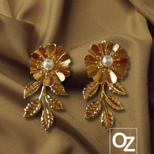 Brinco Flor e pérola -Bijuteria