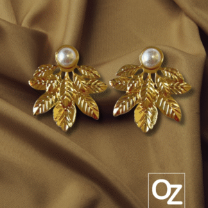 Brinco folha e pérola