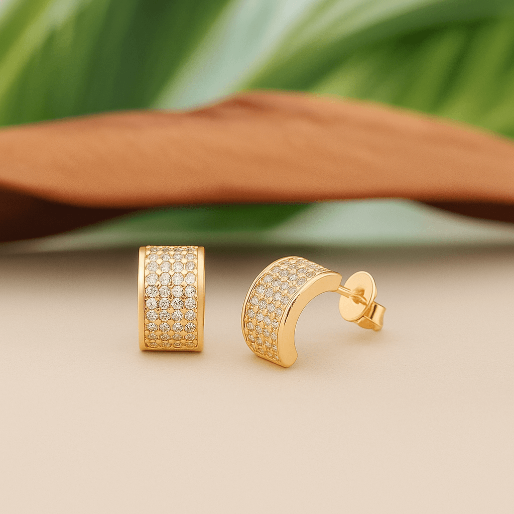 Brinco Argola Luxo Cravejado – Banhado a Ouro 18K